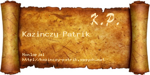 Kazinczy Patrik névjegykártya