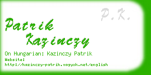 patrik kazinczy business card